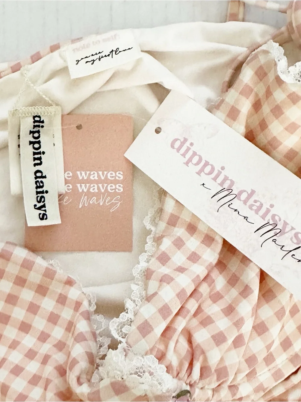 NWT Dippin’ Daisy’s Bonjour One Piece Swimsuit Petal Plaid Lingerie Sexy Gingham